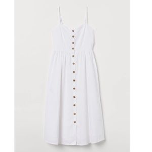 NWOT H&M linen line white button down dress